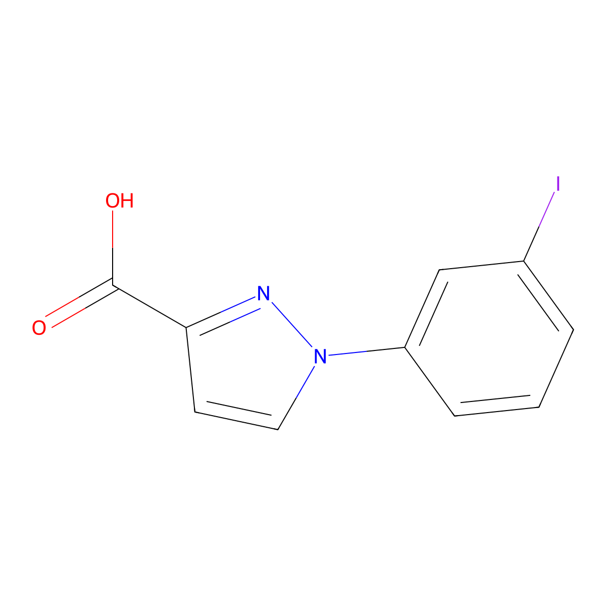 1-(3-Iodophenyl)-1H-pyrazole-3-carboxylic acid molecular structure, CAS 1152560-22-9