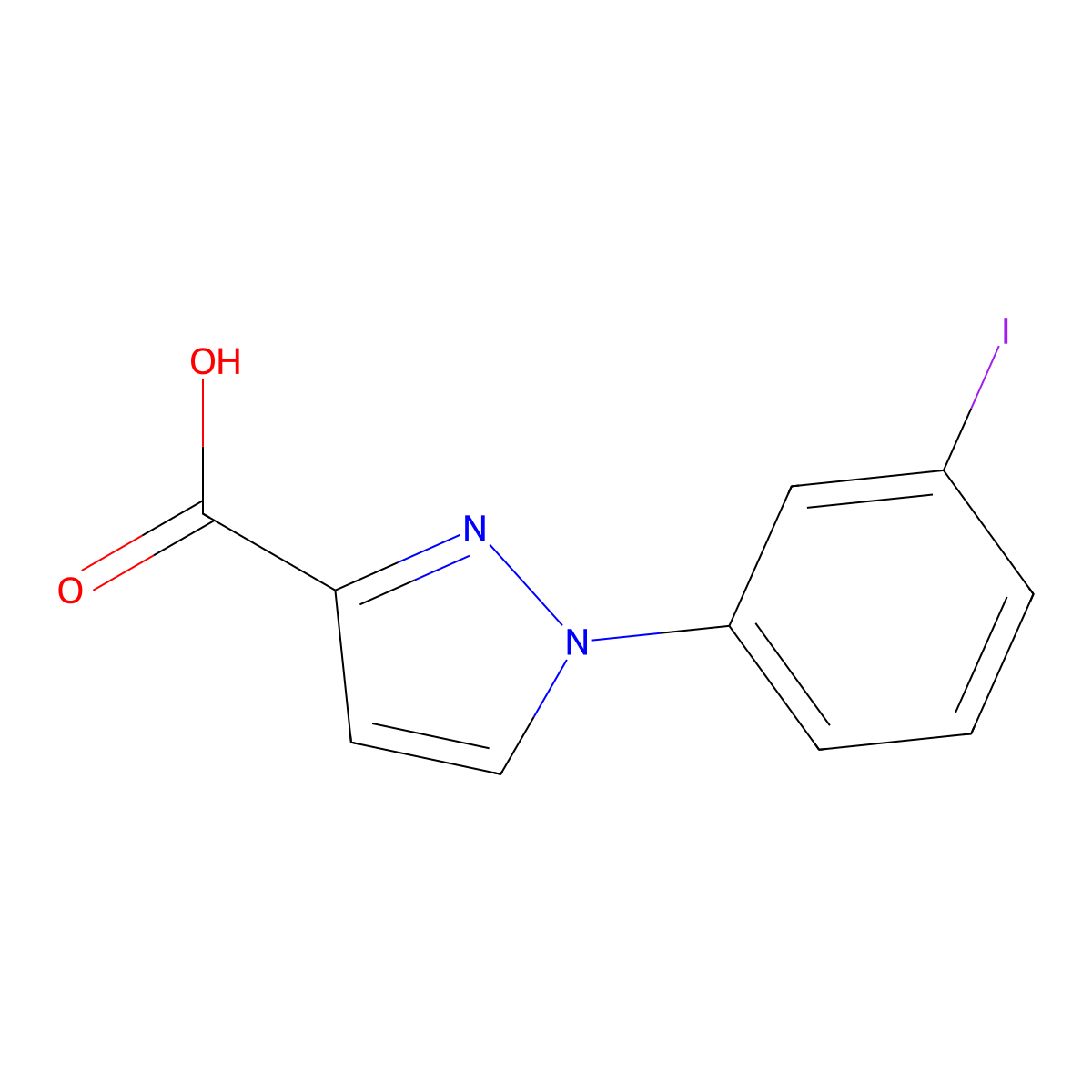 1-(3-Iodophenyl)-1H-pyrazole-3-carboxylic acid molecular structure, CAS 1152560-22-9