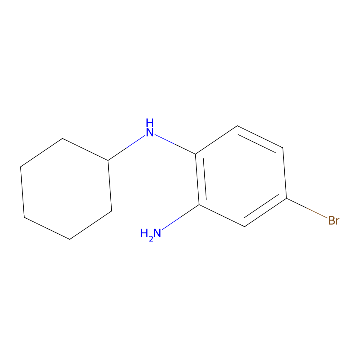 4-Bromo-n1-cyclohexylbenzene-1,2-diamine molecular structure, CAS 1152560-85-4