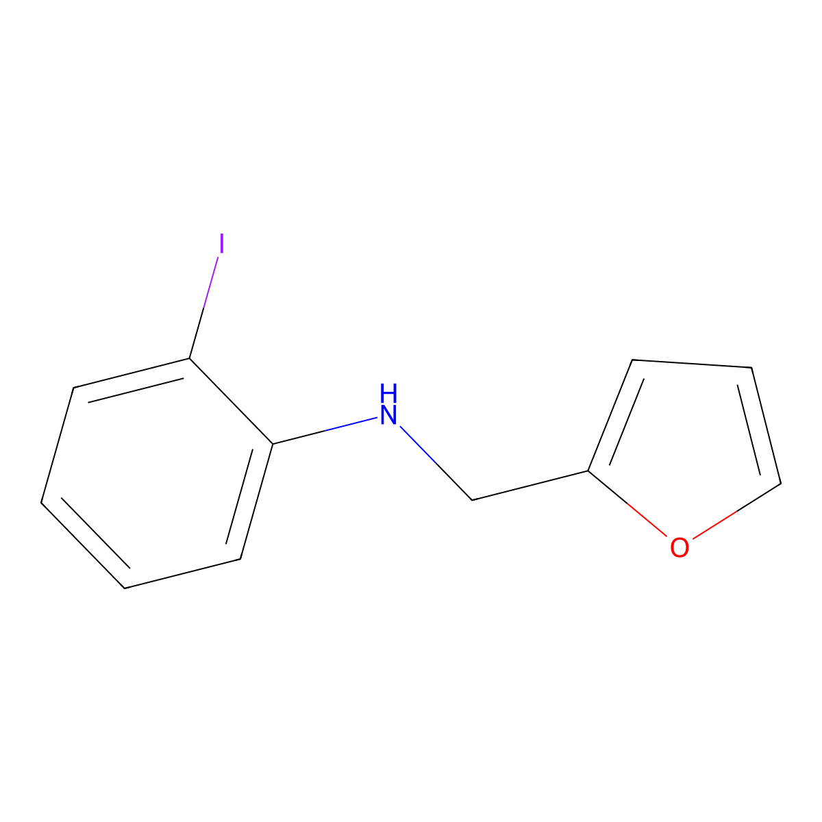 N-(furan-2-ylmethyl)-2-iodoaniline molecular structure, CAS 1152561-07-3