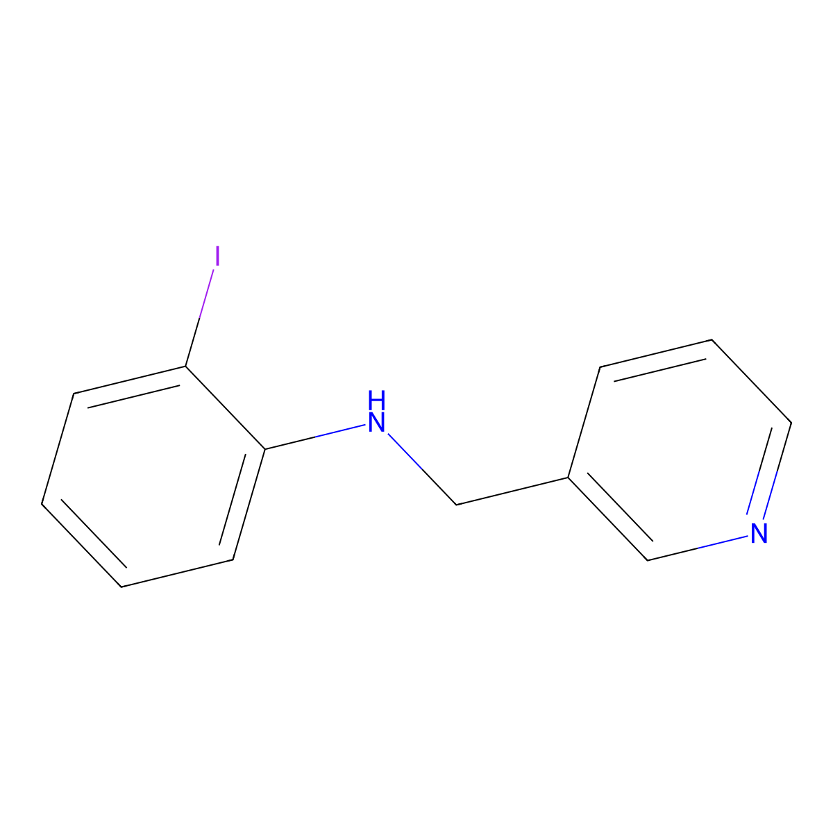 2-iodo-N-(pyridin-3-ylmethyl)aniline molecular structure, CAS 1152561-11-9