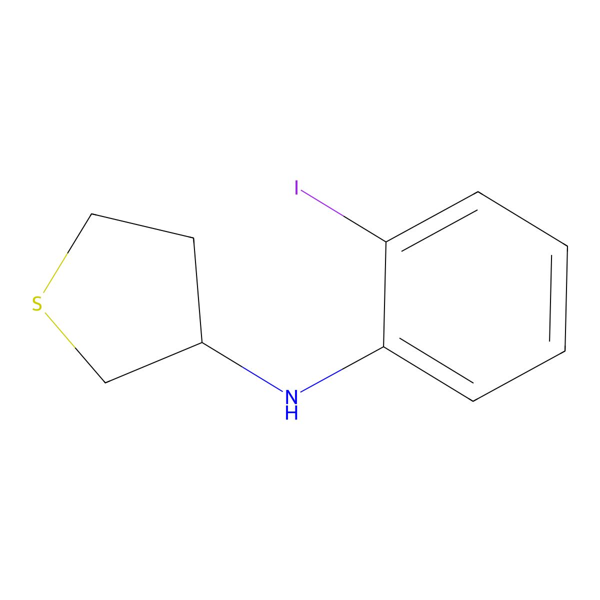 N-(2-iodophenyl)thiolan-3-amine molecular structure, CAS 1152561-16-4