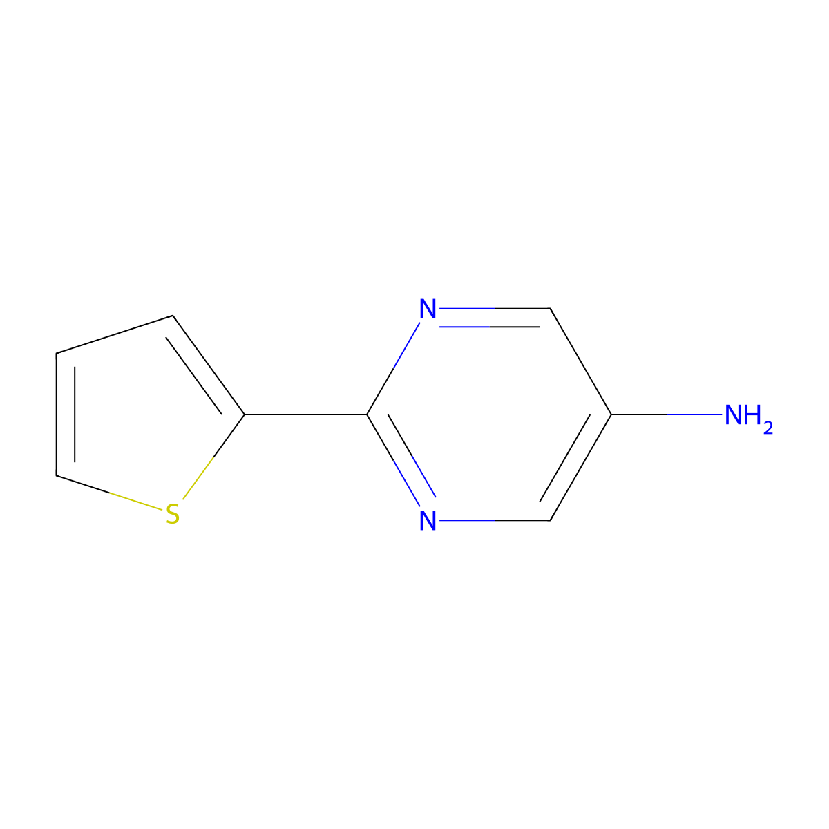 5-Amino-2-(2-thienyl)pyrimidine molecular structure, CAS 1152562-25-8