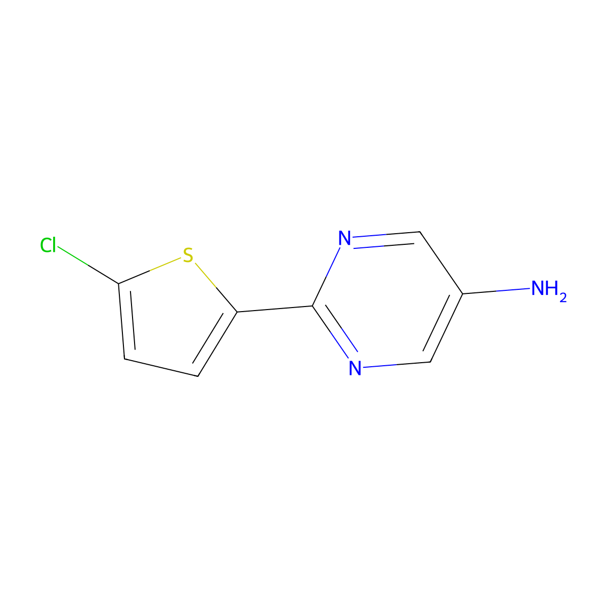 2-(5-Chlorothiophen-2-yl)pyrimidin-5-amine molecular structure, CAS 1152562-33-8
