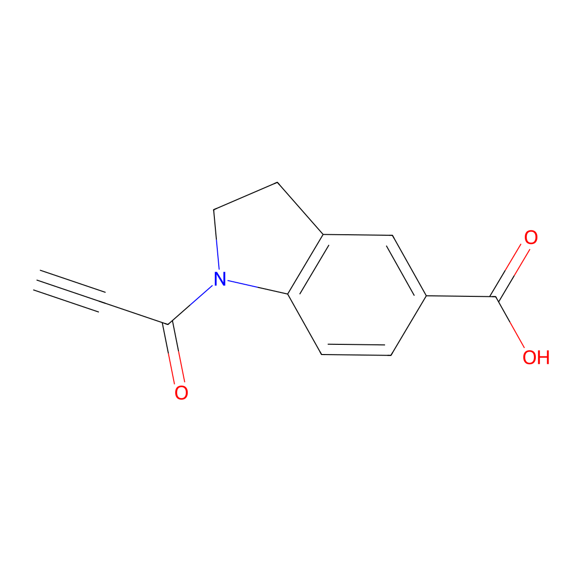 1-(Prop-2-ynoyl)-2,3-dihydro-1h-indole-5-carboxylic acid molecular structure, CAS 1152562-41-8