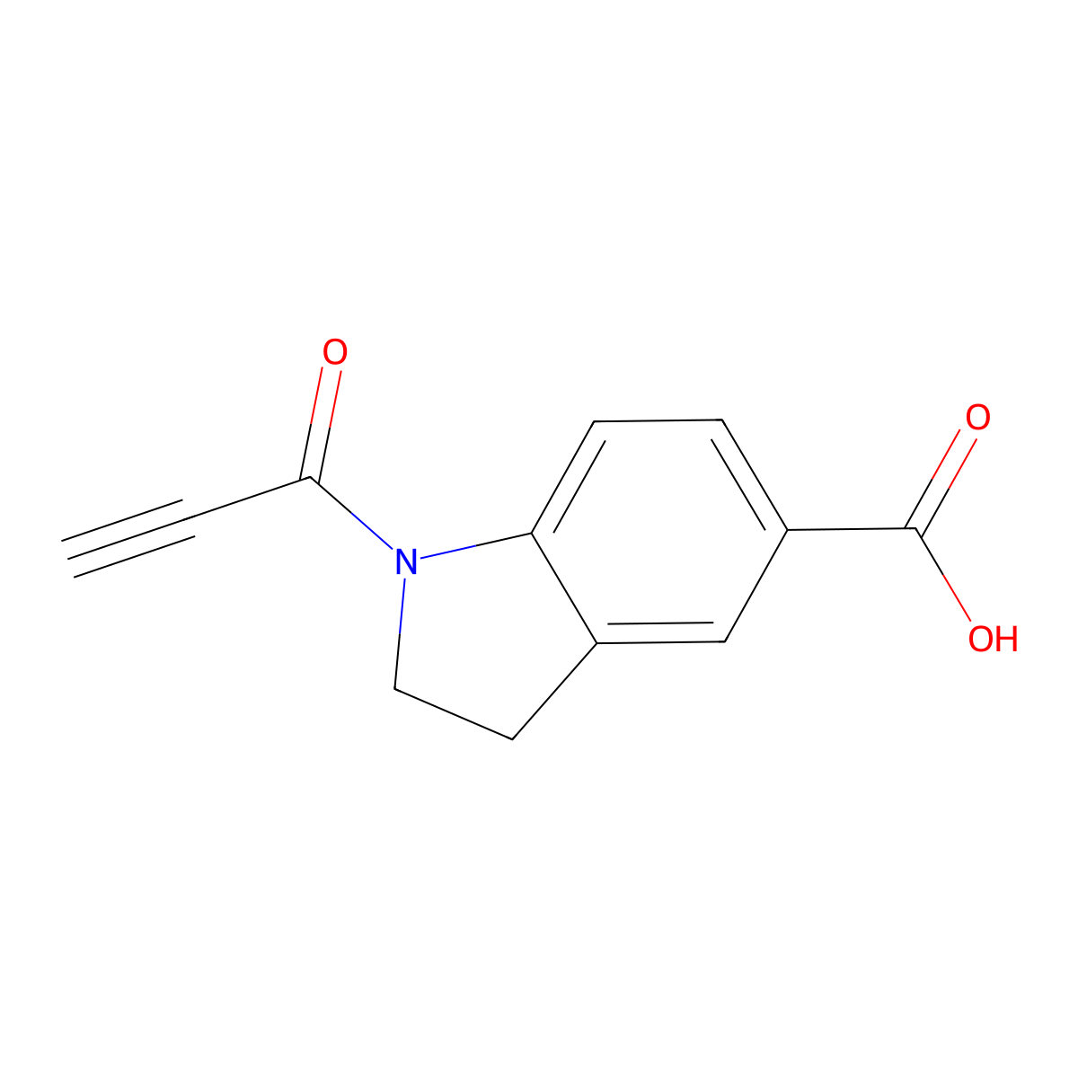 1-(Prop-2-ynoyl)-2,3-dihydro-1h-indole-5-carboxylic acid molecular structure, CAS 1152562-41-8