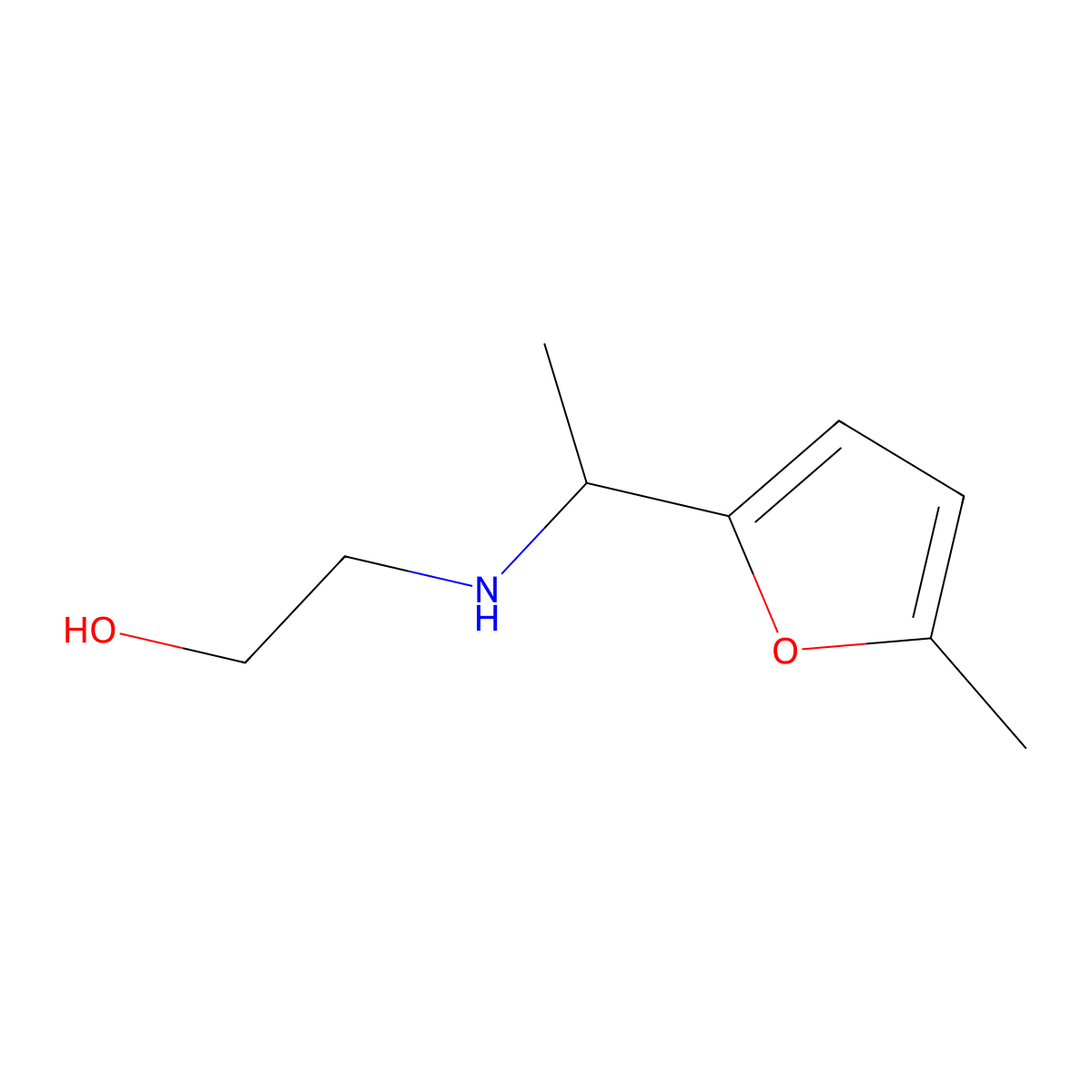 2-{[1-(5-Methylfuran-2-yl)ethyl]amino}ethan-1-ol molecular structure, CAS 1152562-56-5