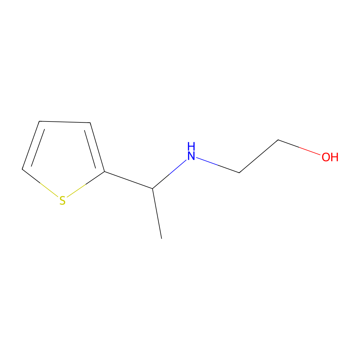 2-{[1-(Thiophen-2-yl)ethyl]amino}ethan-1-ol molecular structure, CAS 1152562-62-3