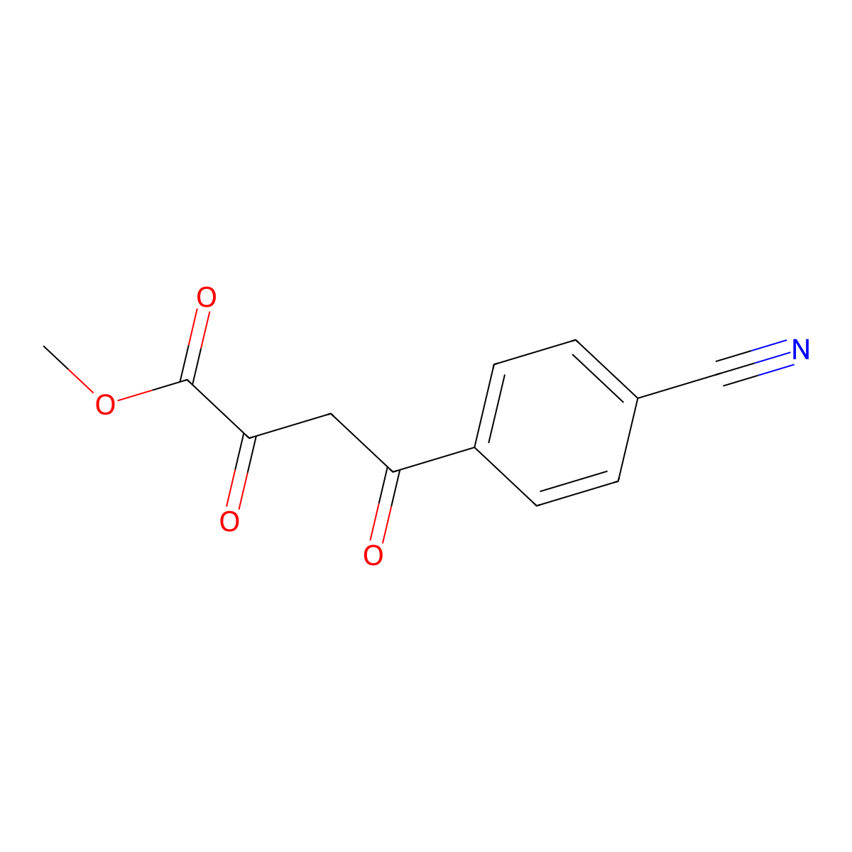 Methyl 4-(4-cyanophenyl)-2,4-dioxobutanoate molecular structure, CAS 1152566-31-8