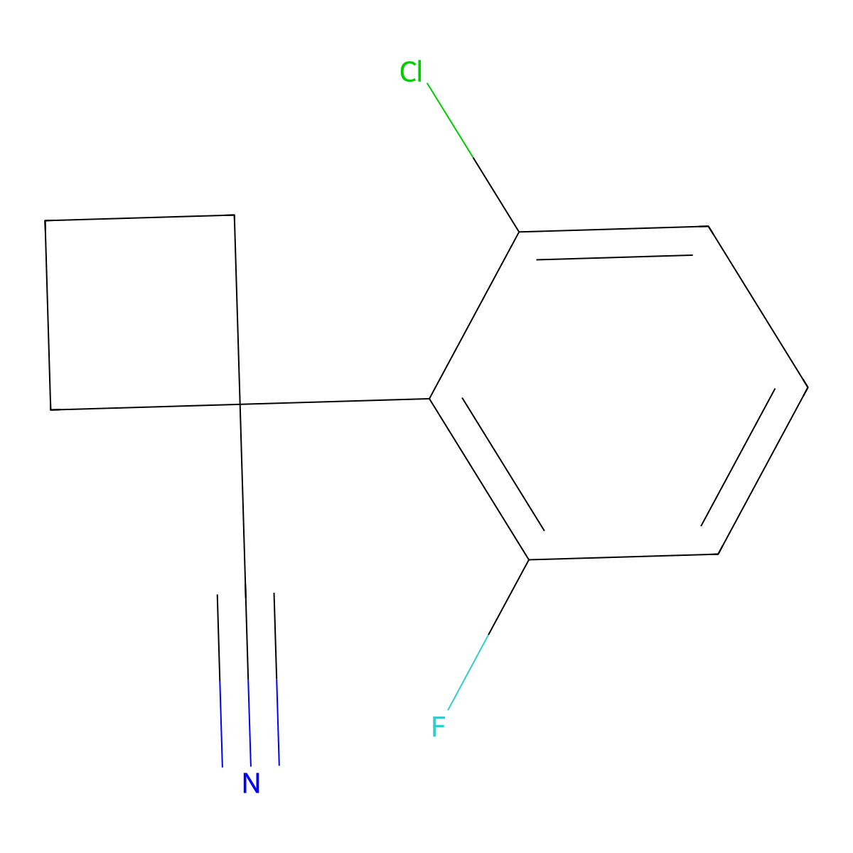 1-(2-Chloro-6-fluorophenyl)cyclobutanecarbonitrile molecular structure, CAS 1152566-44-3