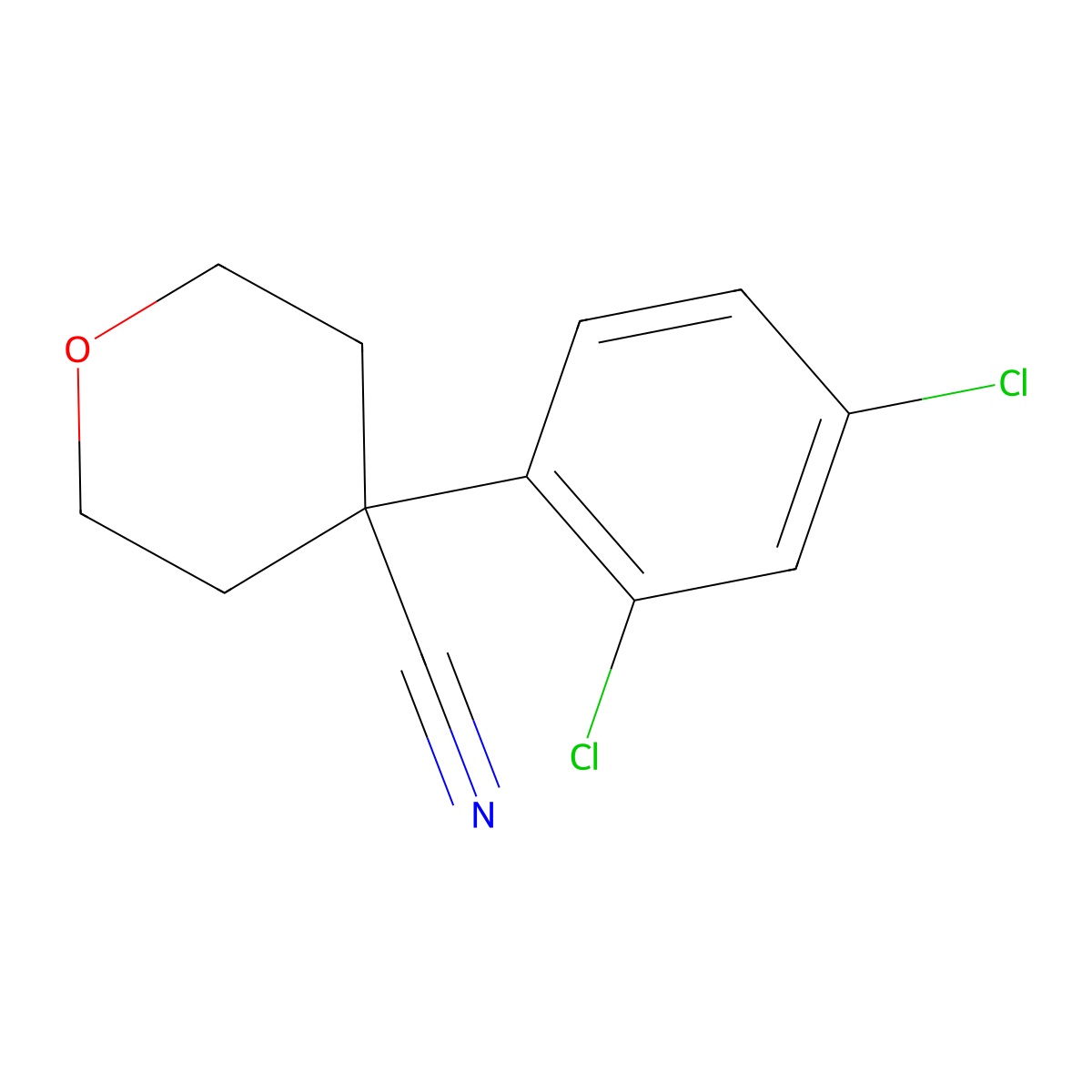 4-(2,4-Dichlorophenyl)oxane-4-carbonitrile molecular structure, CAS 1152566-71-6