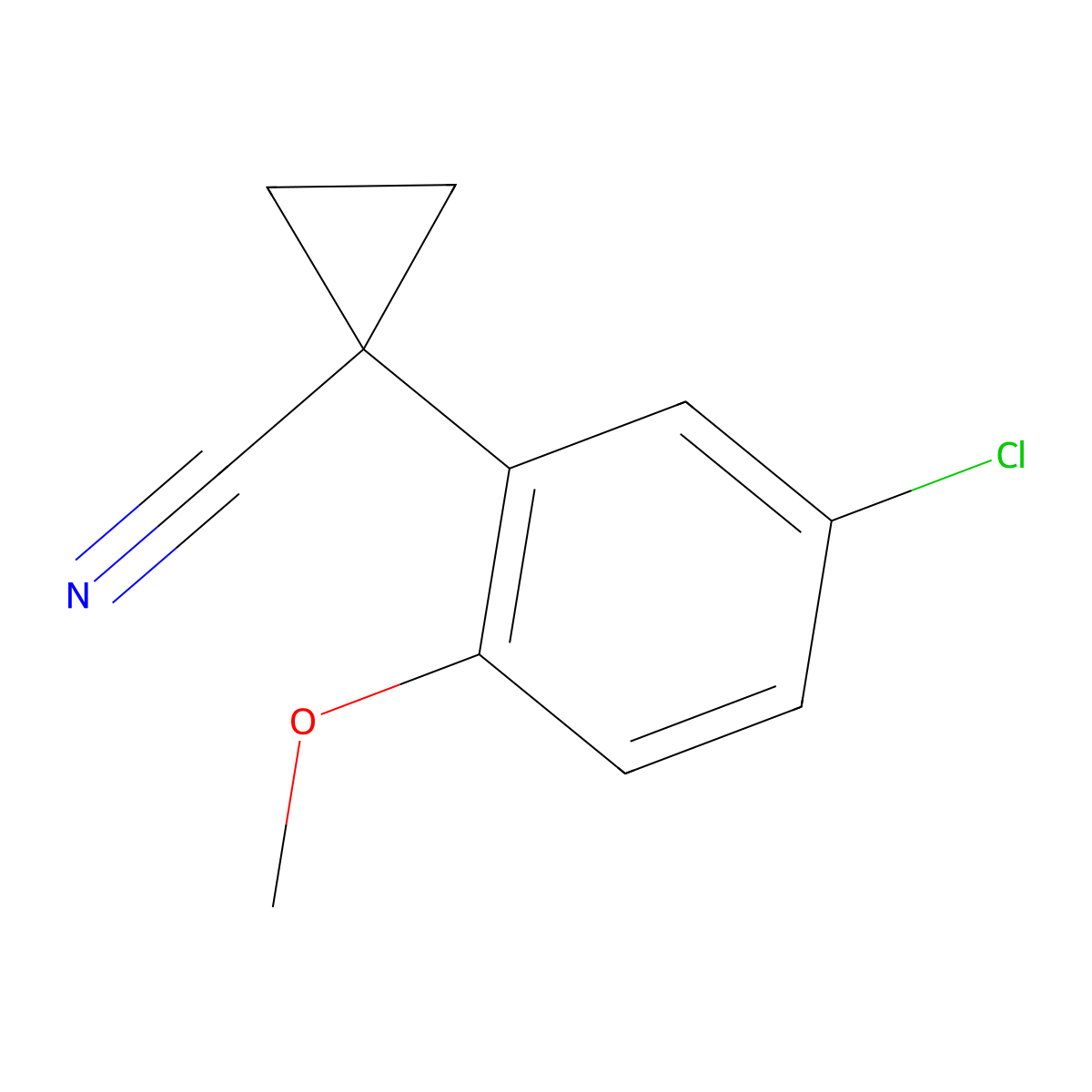 1-(5-Chloro-2-methoxyphenyl)cyclopropane-1-carbonitrile molecular structure, CAS 1152566-93-2