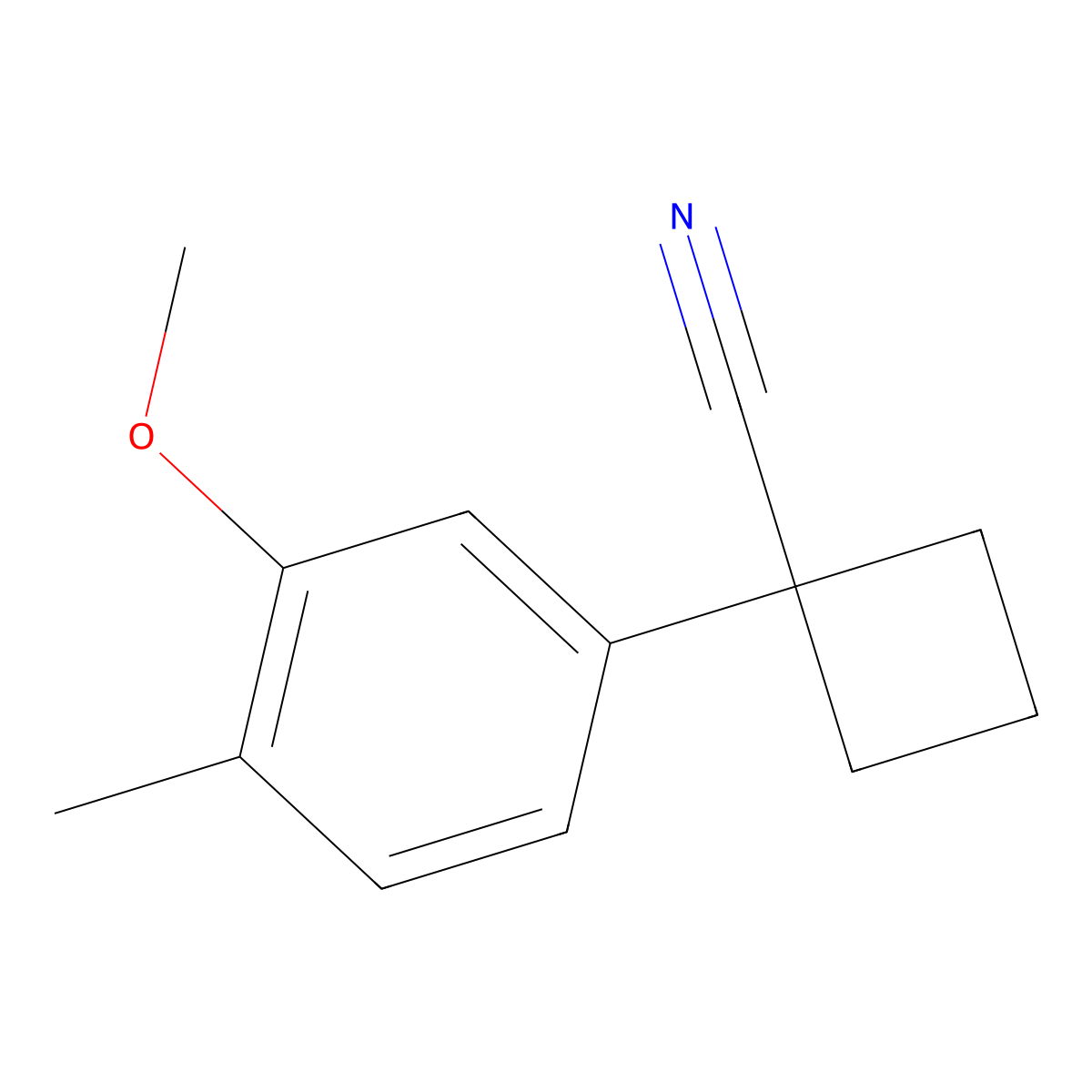 1-(3-Methoxy-4-methylphenyl)cyclobutanecarbonitrile molecular structure, CAS 1152567-02-6