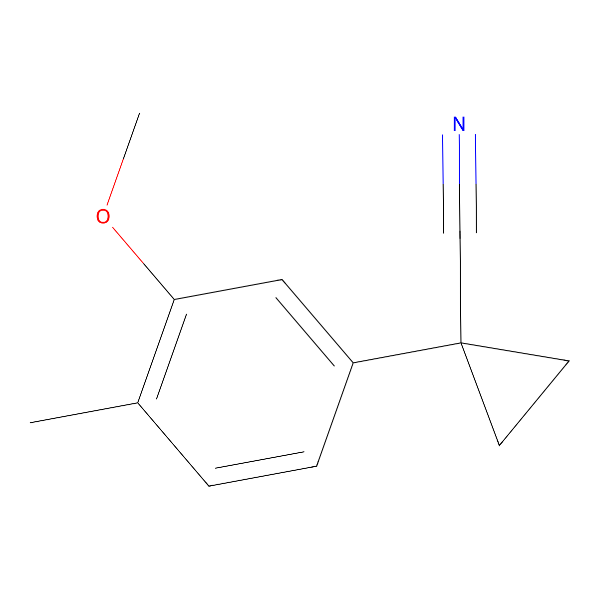 1-(3-Methoxy-4-methylphenyl)cyclopropanecarbonitrile molecular structure, CAS 1152567-07-1