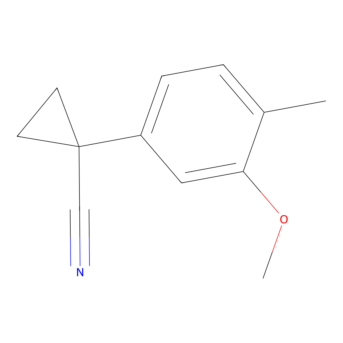1-(3-Methoxy-4-methylphenyl)cyclopropanecarbonitrile molecular structure, CAS 1152567-07-1