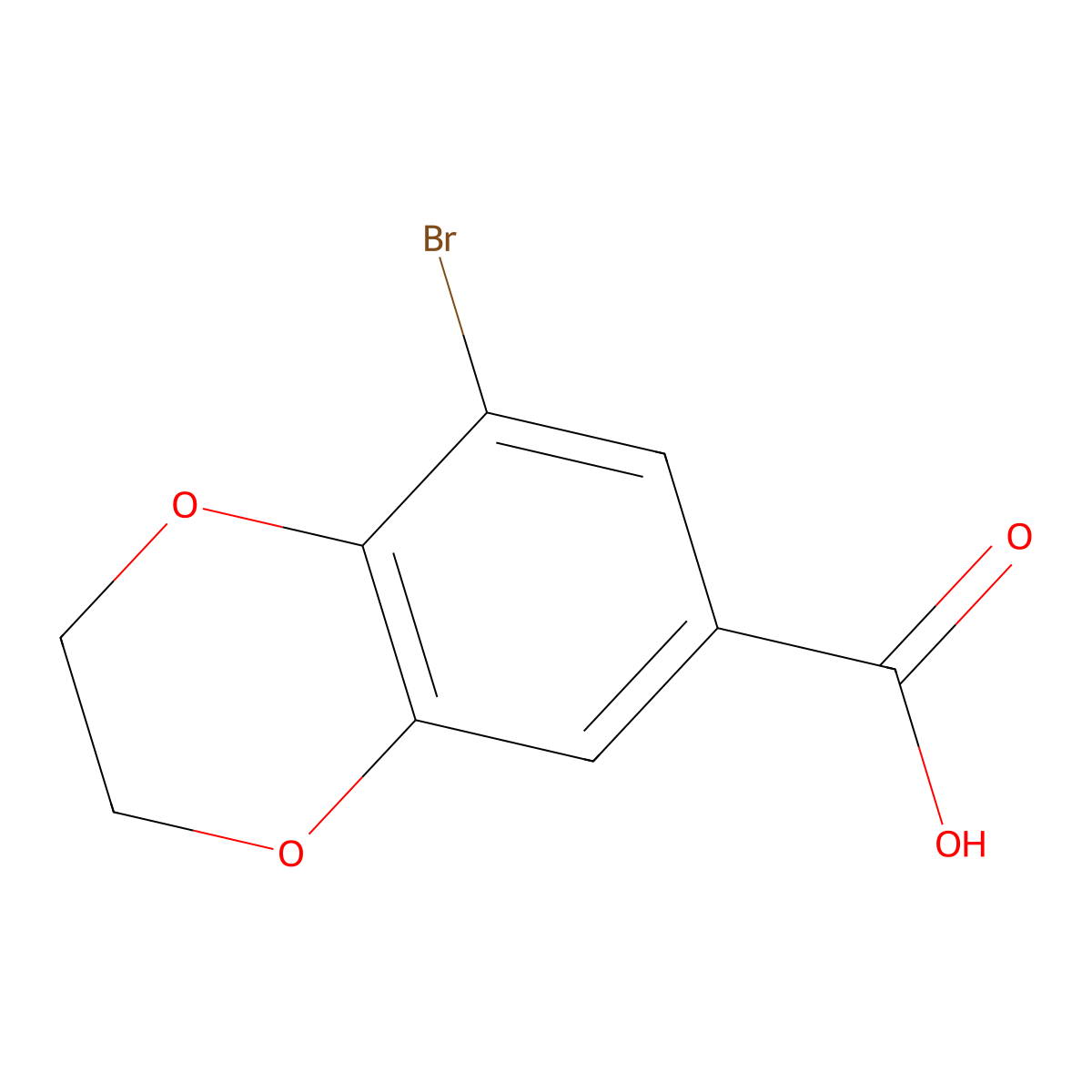 8-Bromo-2,3-dihydro-1,4-benzodioxine-6-carboxylic acid molecular structure, CAS 1152567-51-5