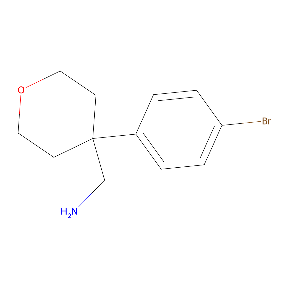 [4-(4-Bromophenyl)oxan-4-yl]methanamine molecular structure, CAS 1152568-20-1
