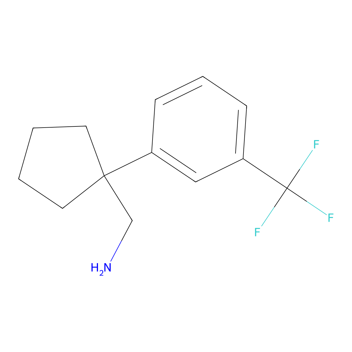 (1-(3-(Trifluoromethyl)phenyl)cyclopentyl)methanamine molecular structure, CAS 1152568-45-0