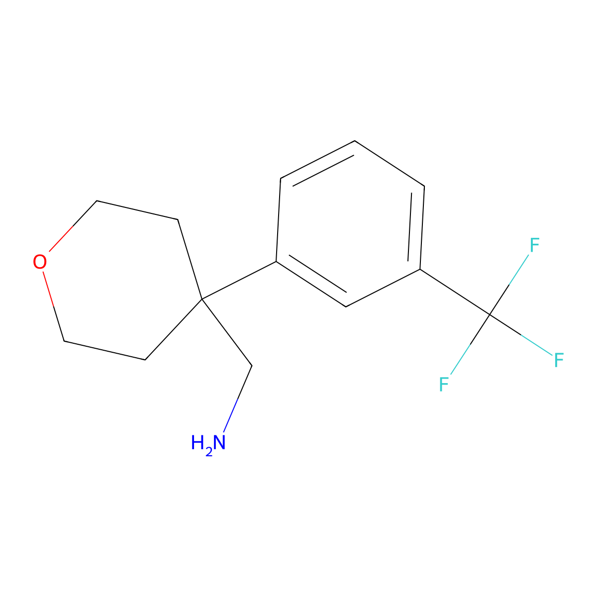 {4-[3-(Trifluoromethyl)phenyl]oxan-4-yl}methanamine molecular structure, CAS 1152568-50-7
