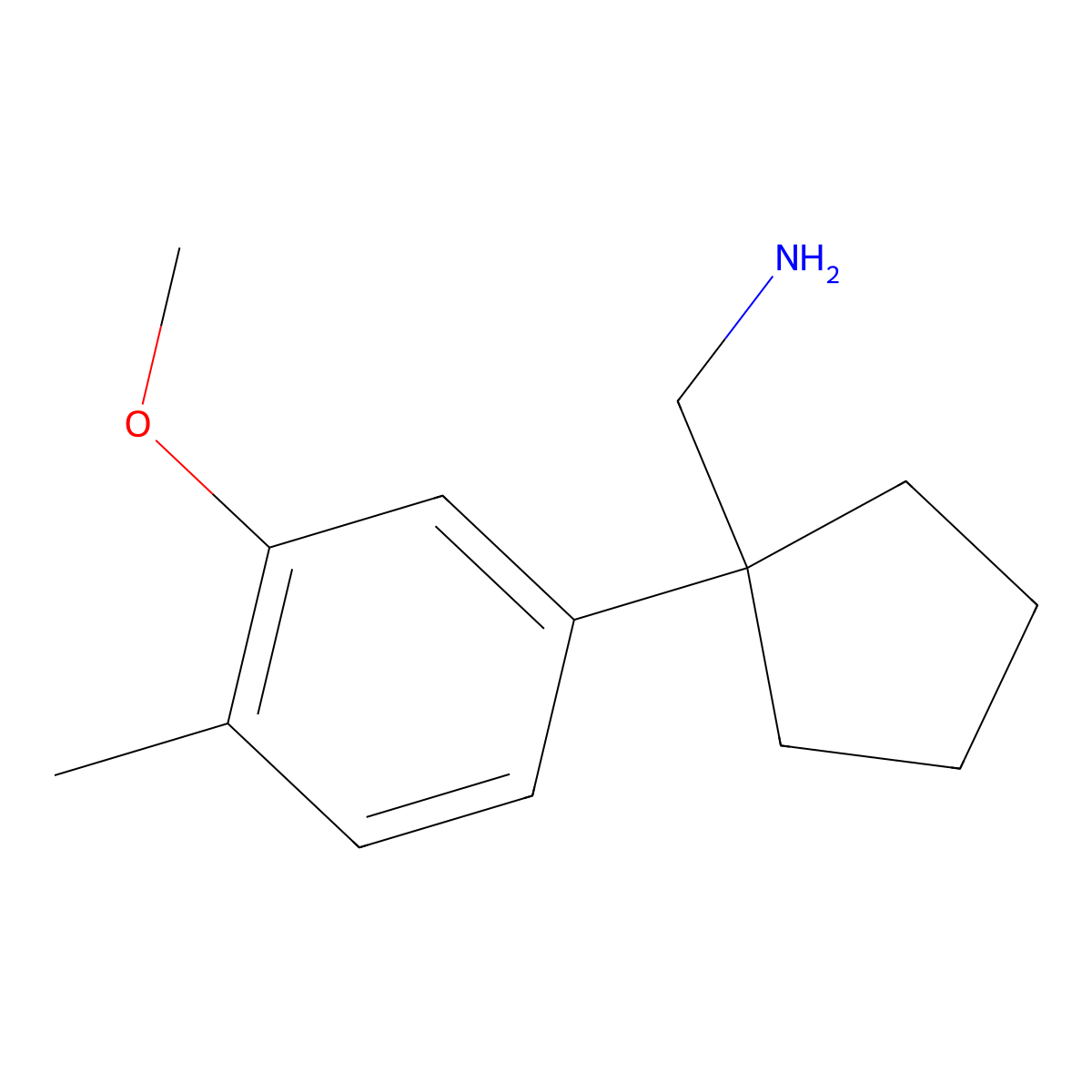 1-(3-Methoxy-4-methylphenyl)cyclopentanemethanamine molecular structure, CAS 1152568-69-8