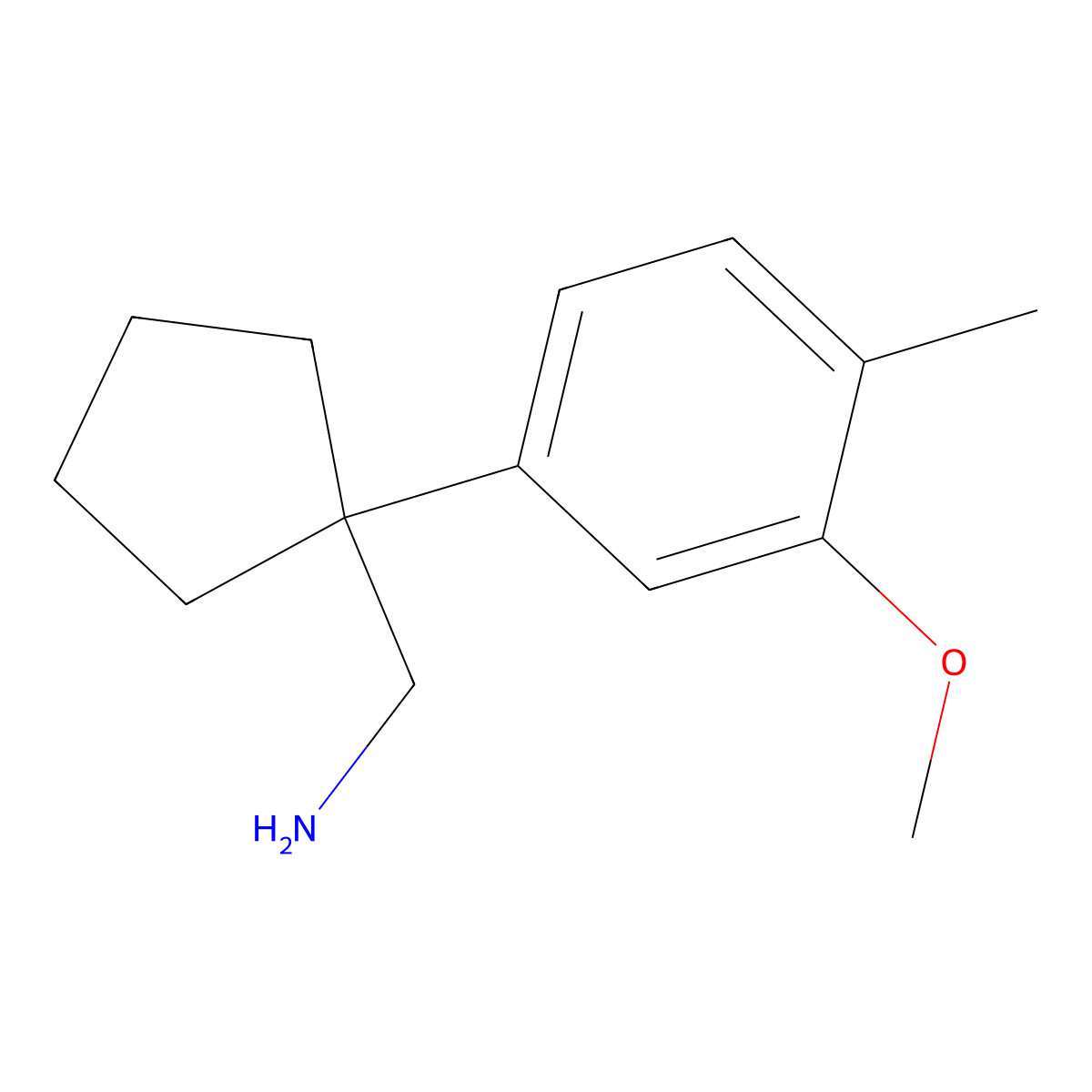 1-(3-Methoxy-4-methylphenyl)cyclopentanemethanamine molecular structure, CAS 1152568-69-8