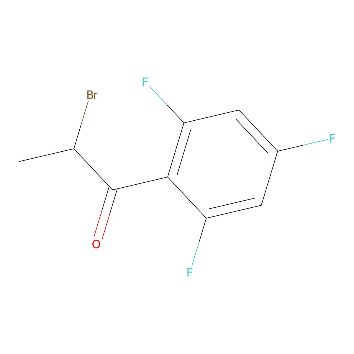 2-Bromo-1-(2,4,6-trifluorophenyl)propan-1-one molecular structure, CAS 1152568-77-8