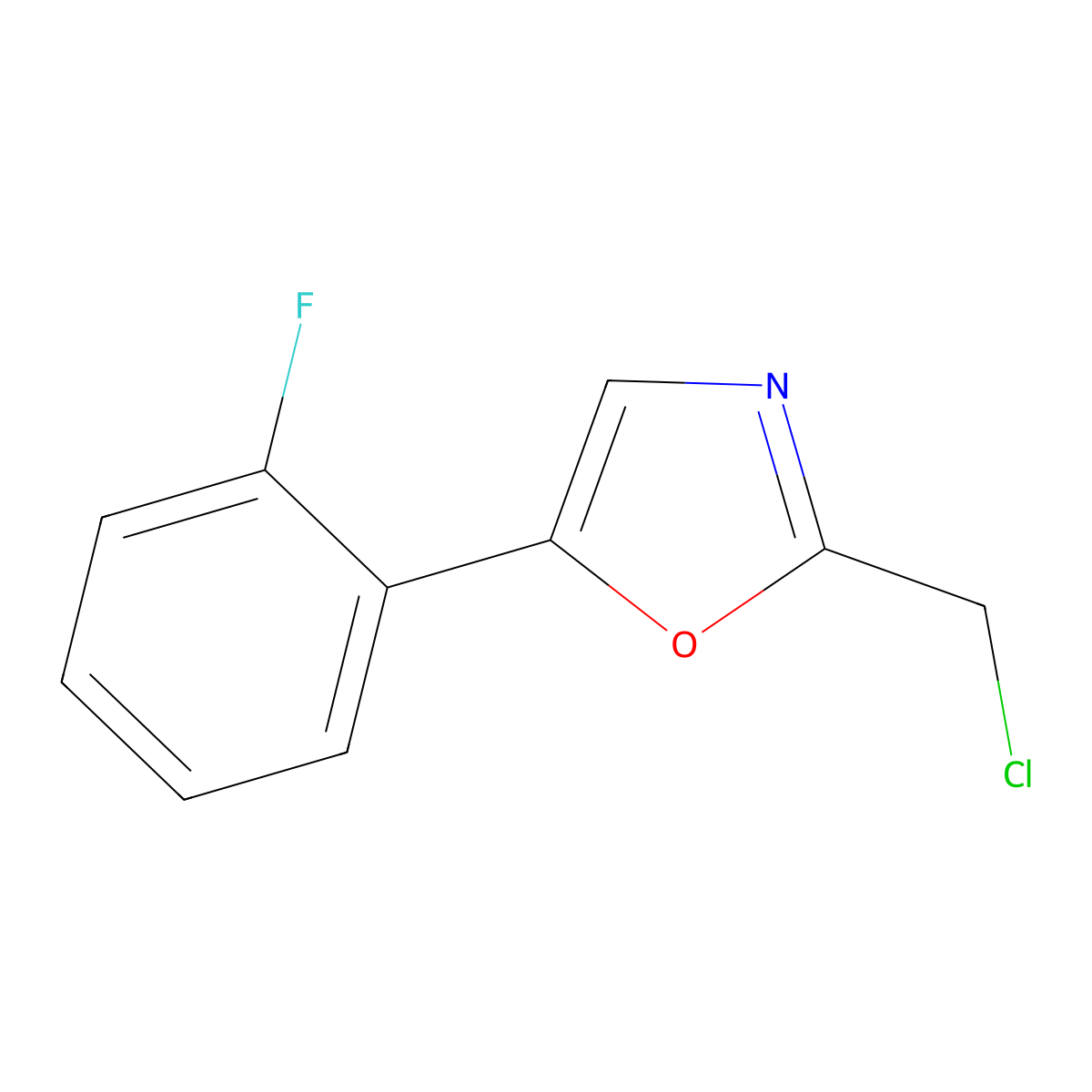 2-(Chloromethyl)-5-(2-fluorophenyl)-1,3-oxazole molecular structure, CAS 1152568-80-3