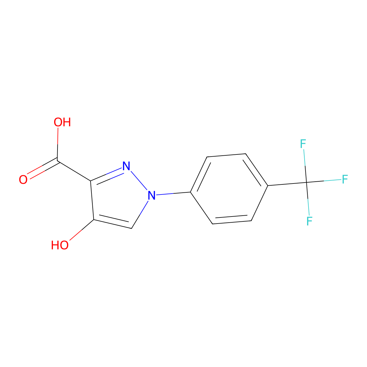 4-hydroxy-1-[4-(trifluoromethyl)phenyl]-1H-pyrazole-3-carboxylic acid molecular structure, CAS 1152569-51-1