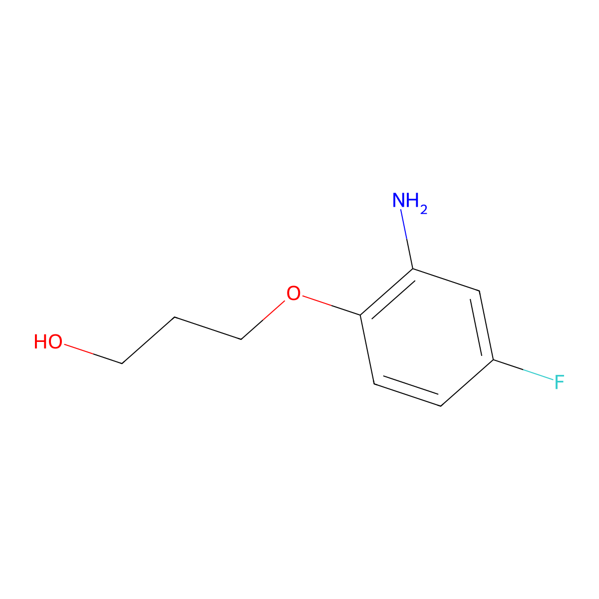3-(2-Amino-4-fluorophenoxy)propan-1-ol molecular structure, CAS 1152569-61-3