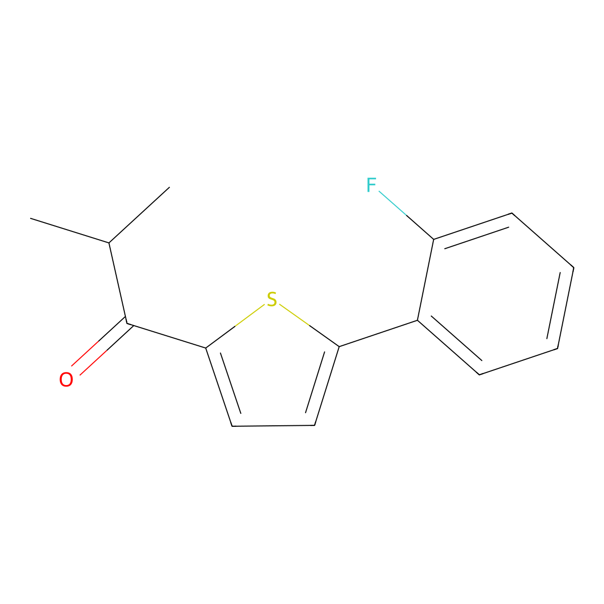 1-[5-(2-Fluorophenyl)-2-thienyl]-2-methyl-1-propanone molecular structure, CAS 1152569-69-1