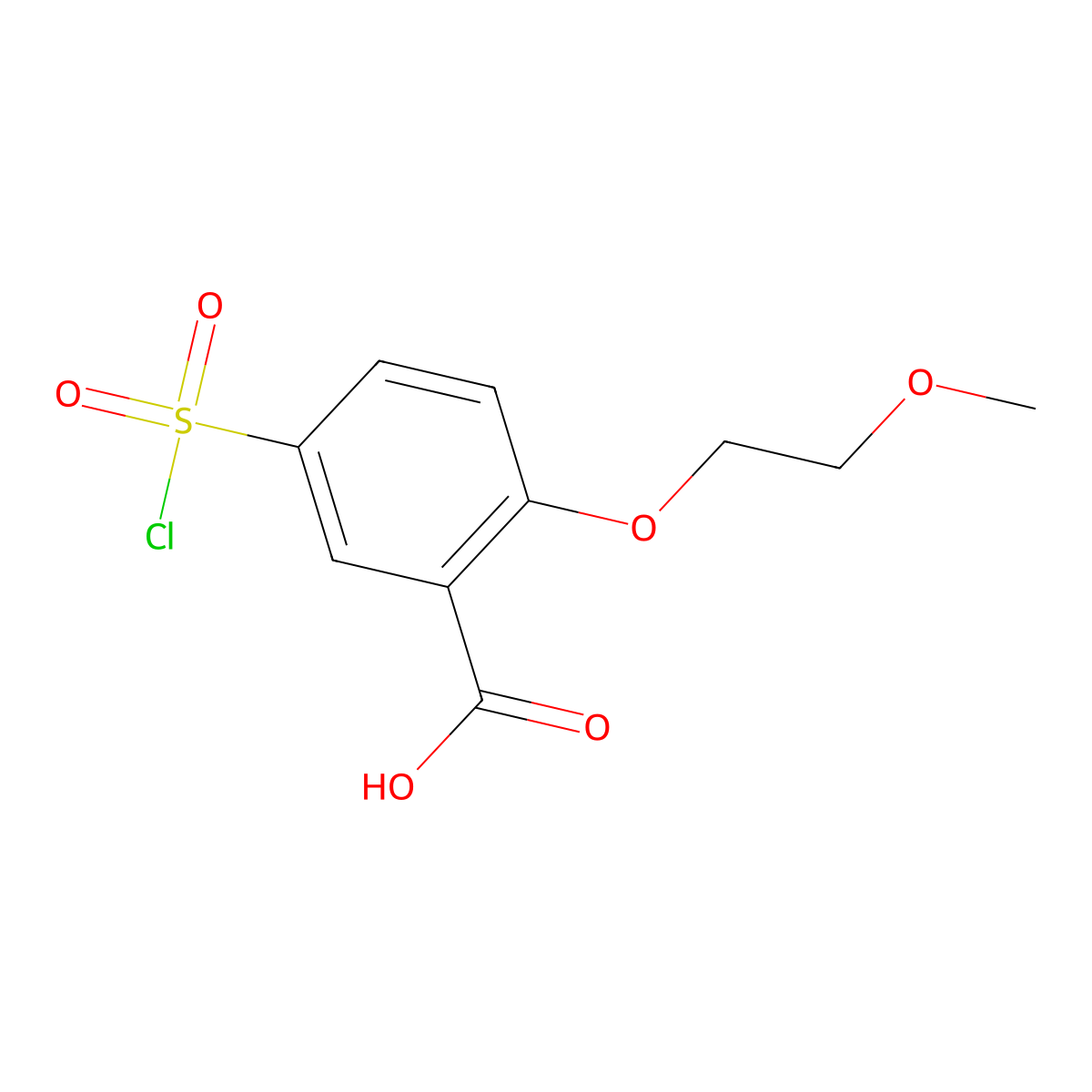 5-(Chlorosulfonyl)-2-(2-methoxyethoxy)benzoic acid molecular structure, CAS 1152569-75-9