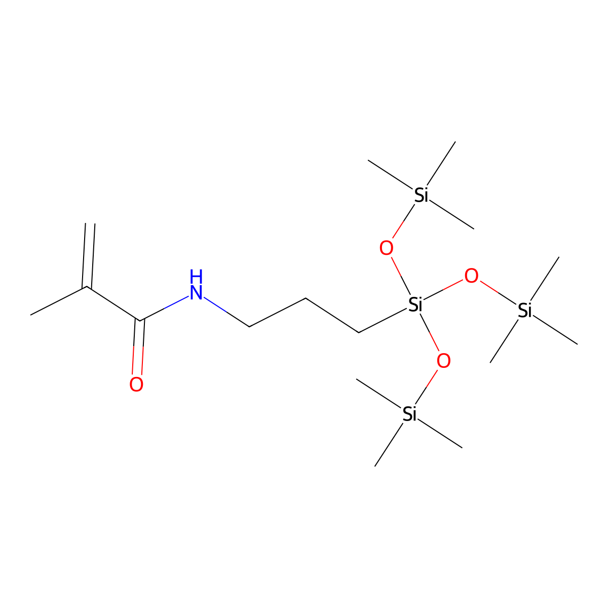 N-(3-(1,1,1,5,5,5-Hexamethyl-3-((trimethylsilyl)oxy)trisiloxan-3-yl)propyl)methacrylamide molecular structure, CAS 115257-95-9