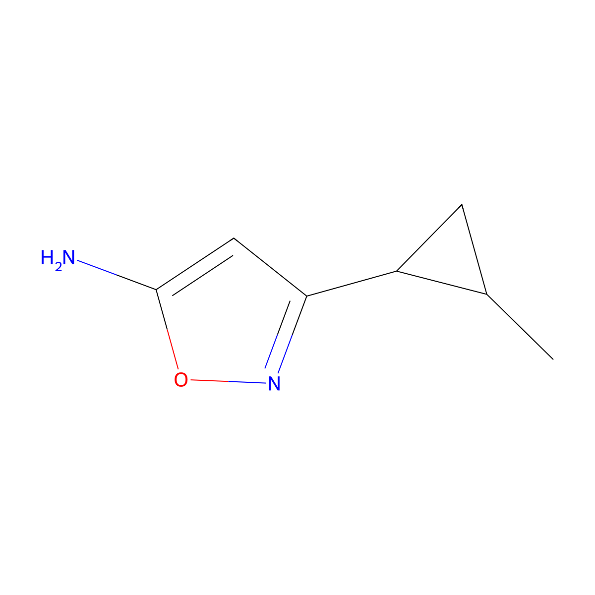 3-(2-Methylcyclopropyl)-1,2-oxazol-5-amine molecular structure, CAS 1152571-99-7