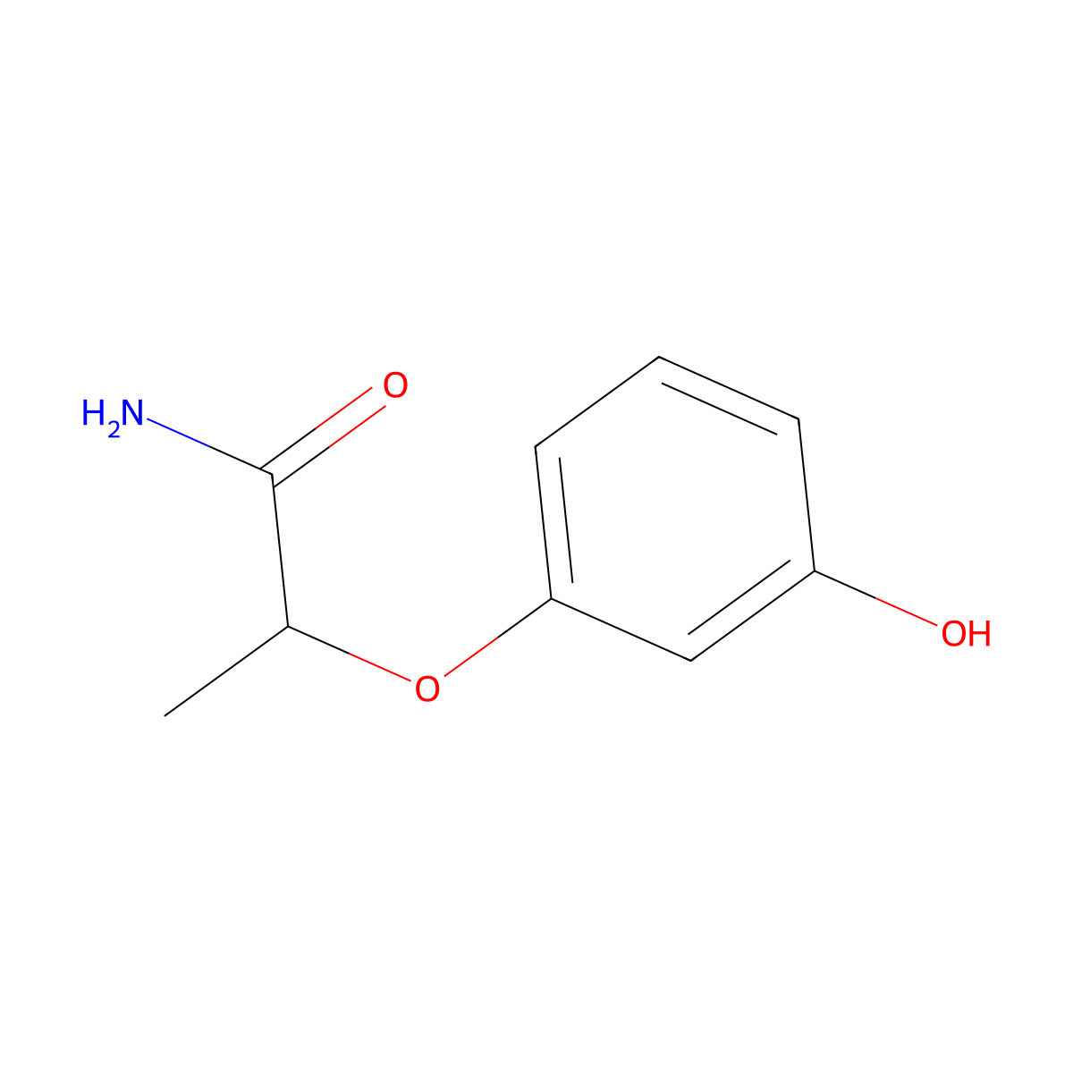 2-(3-Hydroxyphenoxy)propanamide molecular structure, CAS 1152572-45-6
