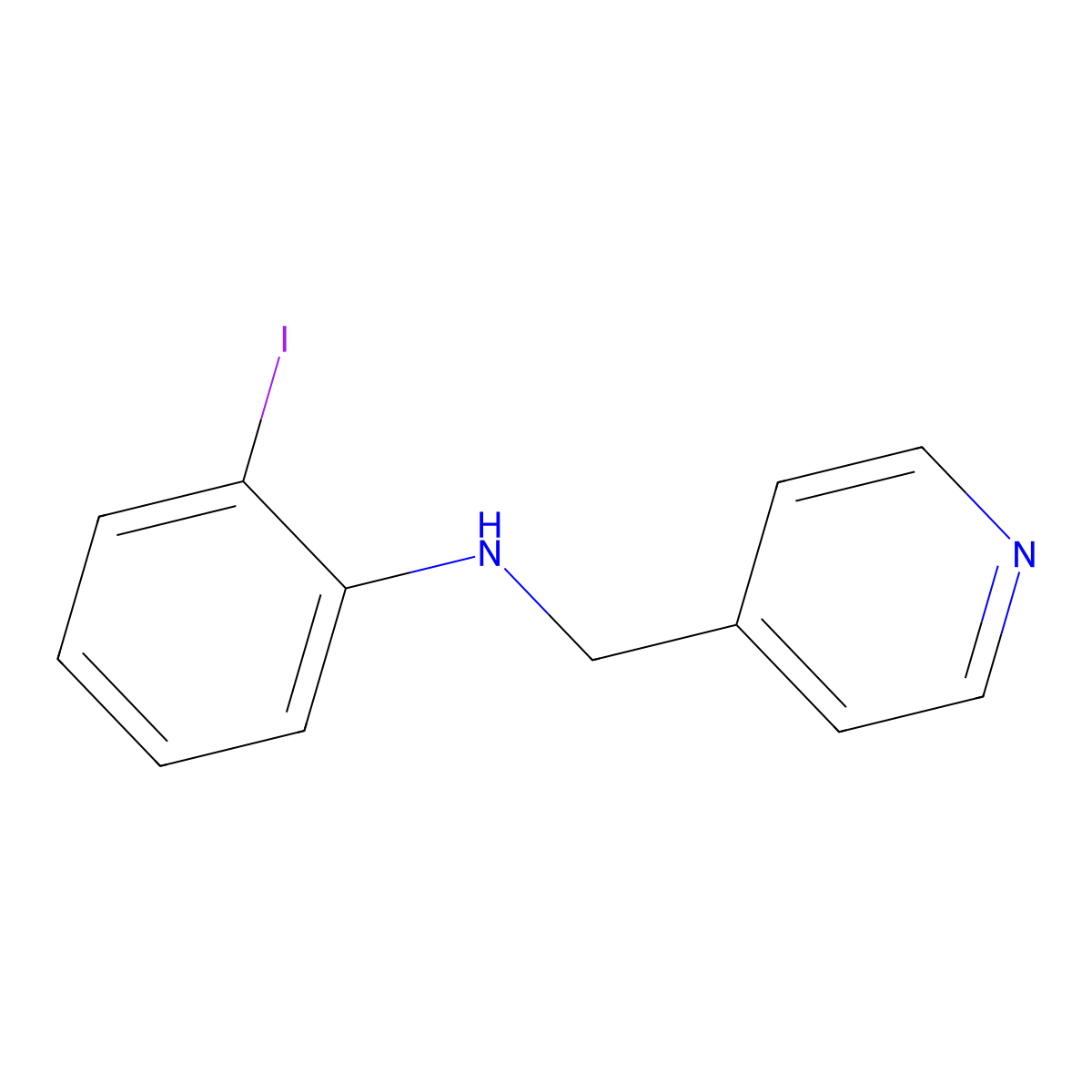 2-iodo-N-(pyridin-4-ylmethyl)aniline molecular structure, CAS 1152572-82-1