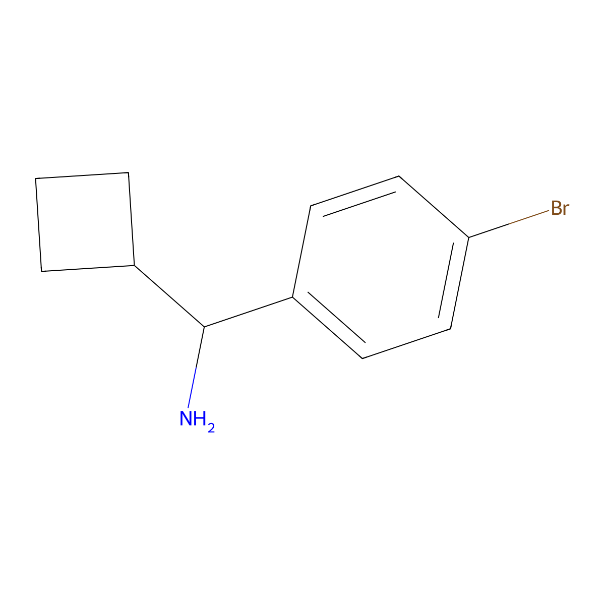 (4-Bromophenyl)(cyclobutyl)methanamine molecular structure, CAS 1152573-89-1