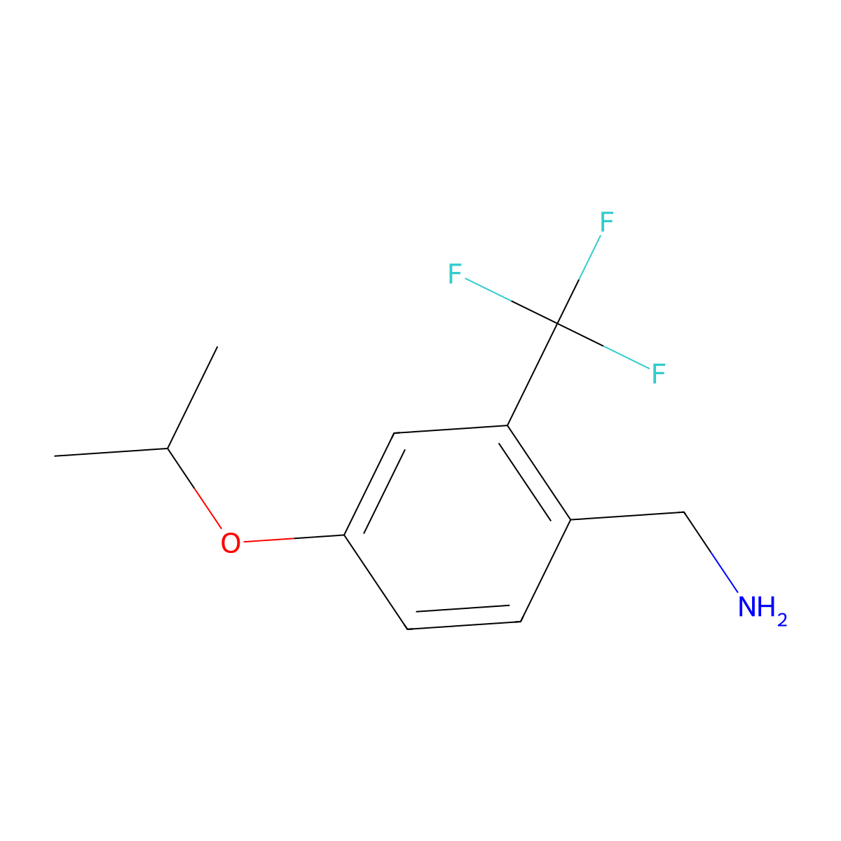 (4-(Propan-2-yloxy)-2-(trifluoromethyl)phenyl)methanamine molecular structure, CAS 1152574-77-0