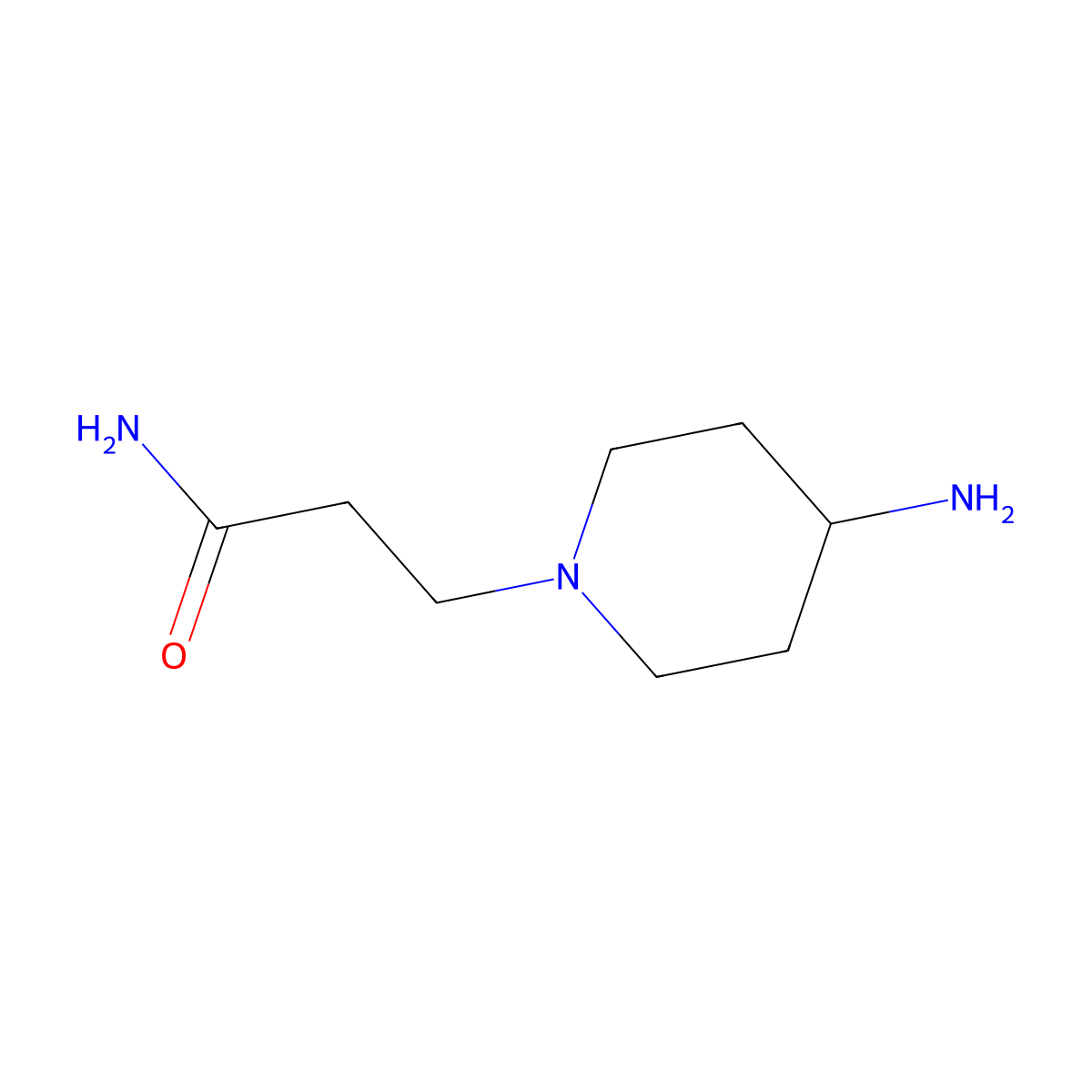 3-(4-Aminopiperidin-1-yl)propanamide molecular structure, CAS 1152576-19-6