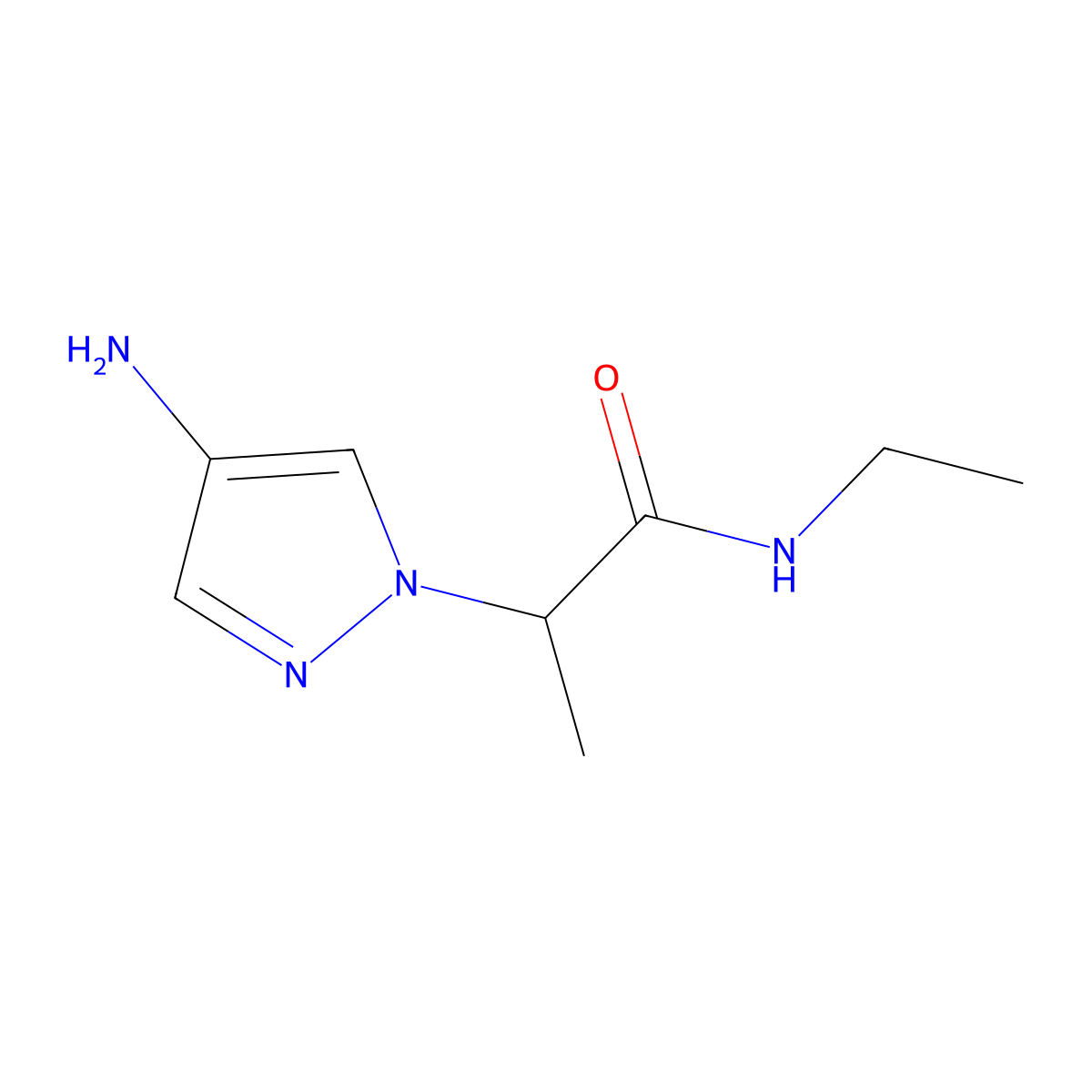 2-(4-Amino-1H-pyrazol-1-YL)-N-ethylpropanamide molecular structure, CAS 1152576-22-1
