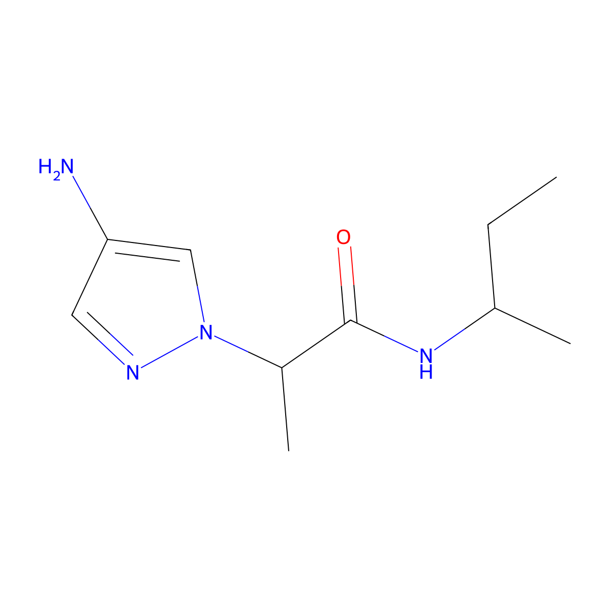 2-(4-Amino-1h-pyrazol-1-yl)-N-(sec-butyl)propanamide molecular structure, CAS 1152576-29-8