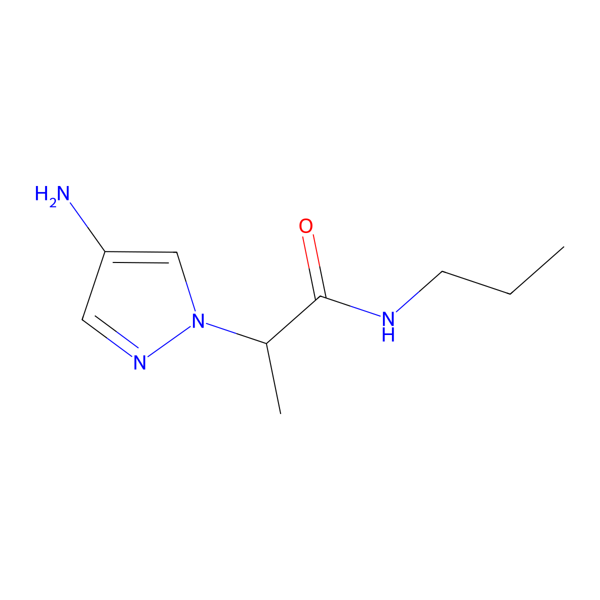 2-(4-Amino-1H-pyrazol-1-yl)-N-propylpropanamide molecular structure, CAS 1152576-45-8