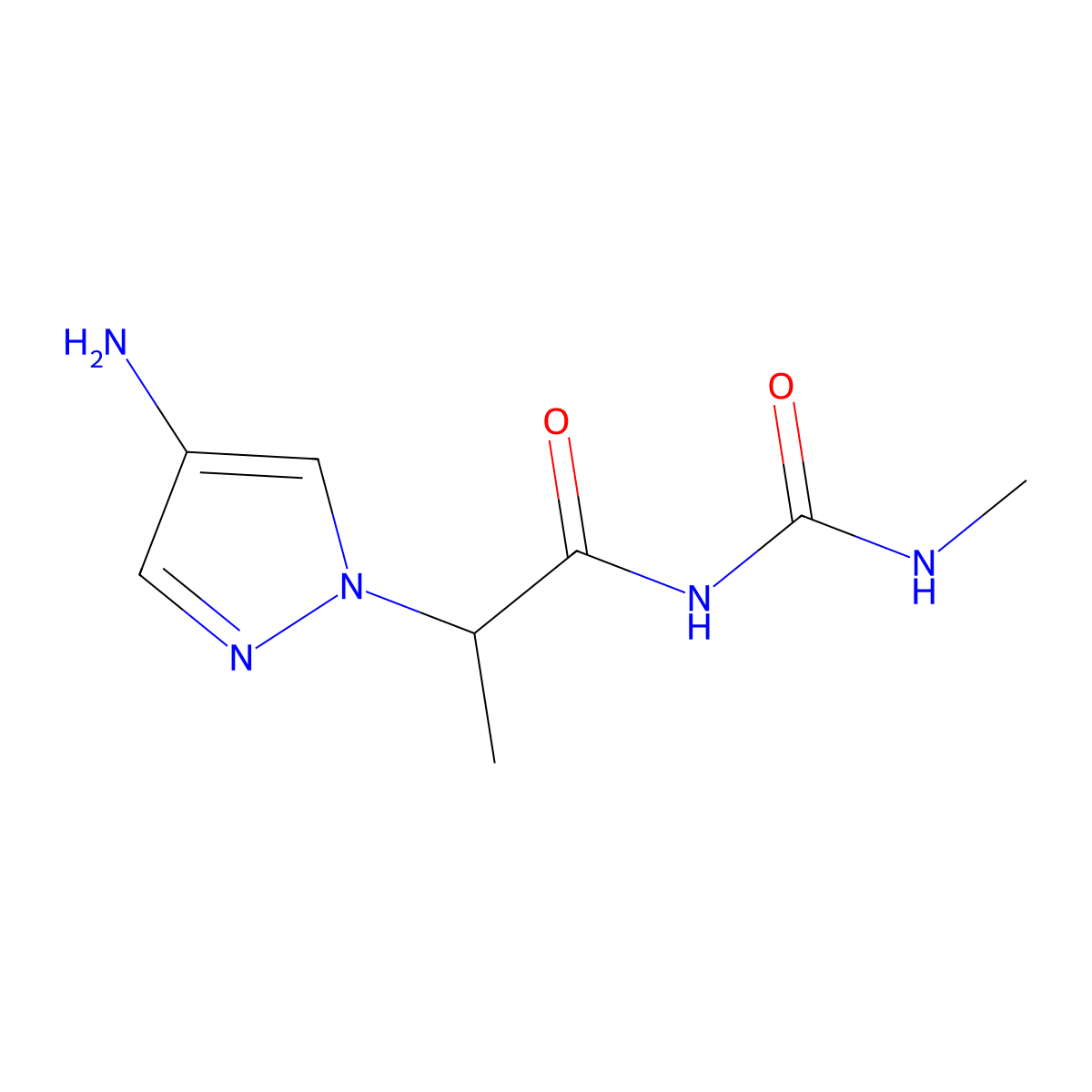 2-(4-Amino-1h-pyrazol-1-yl)-N-(methylcarbamoyl)propanamide molecular structure, CAS 1152576-62-9