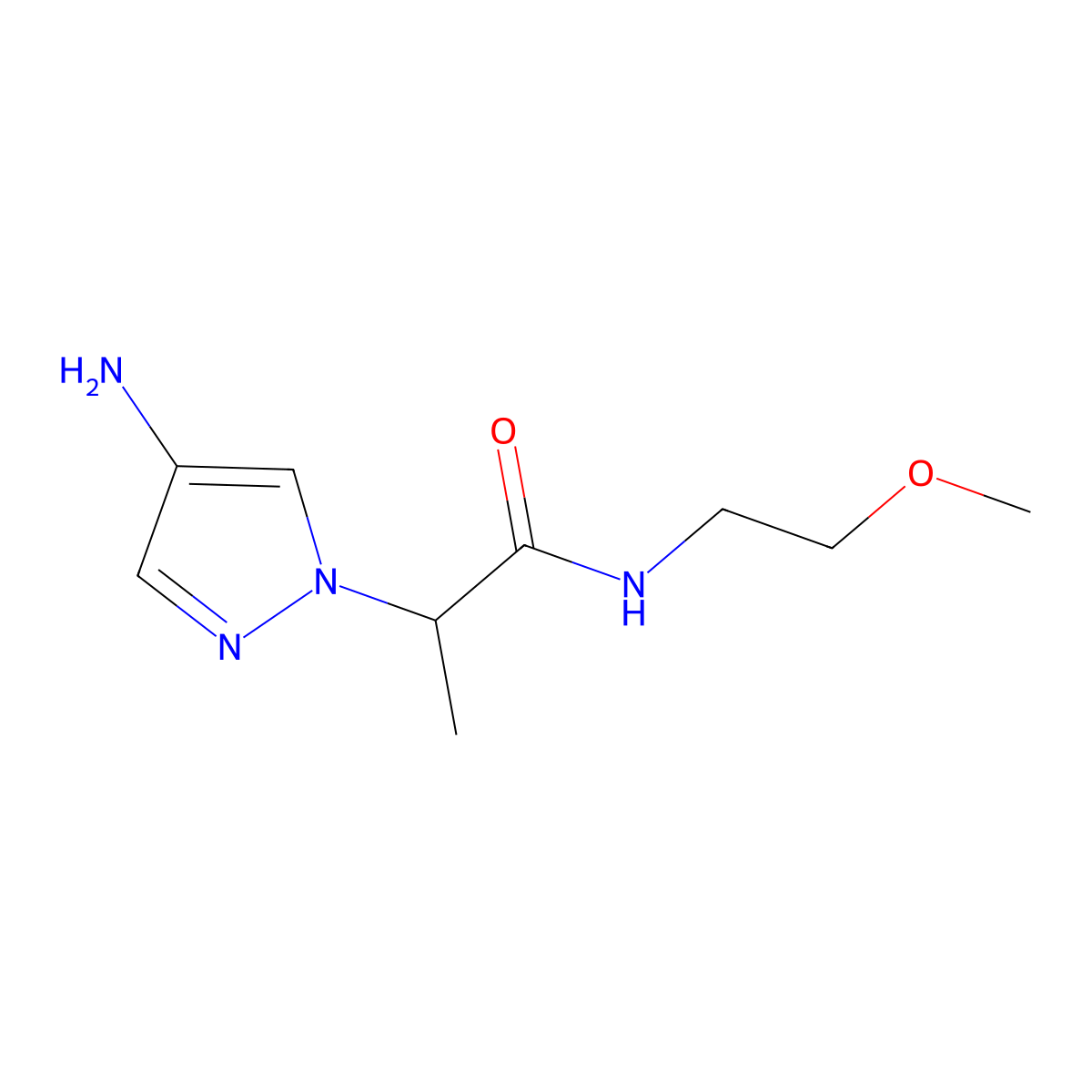 2-(4-Amino-1h-pyrazol-1-yl)-N-(2-methoxyethyl)propanamide molecular structure, CAS 1152576-83-4