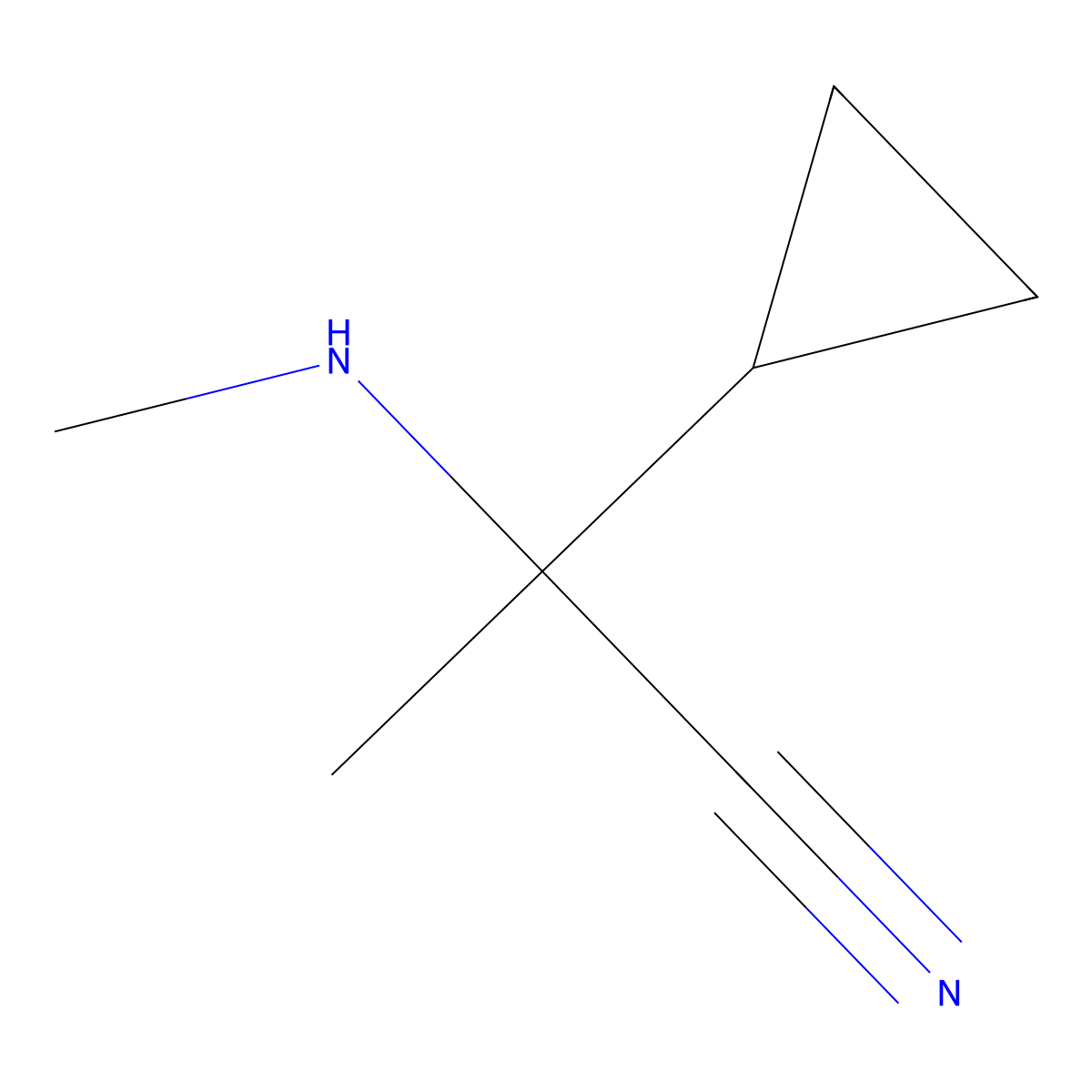 2-Cyclopropyl-2-(methylamino)propanenitrile molecular structure, CAS 1152577-72-4
