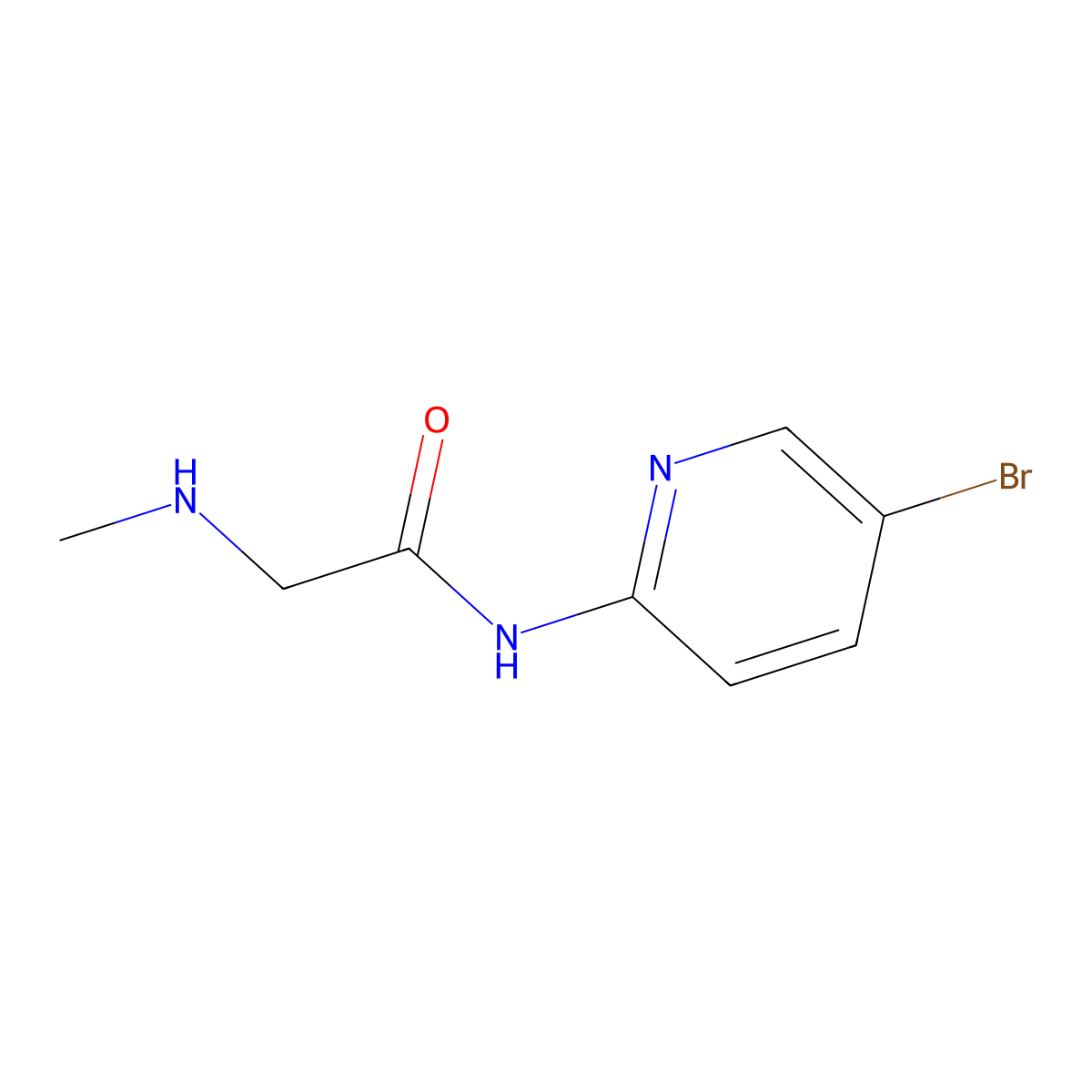 N-(5-bromopyridin-2-yl)-2-(methylamino)acetamide molecular structure, CAS 1152577-95-1