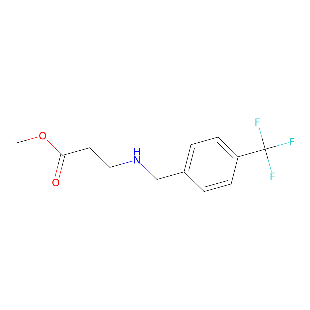Methyl 3-({[4-(trifluoromethyl)phenyl]methyl}amino)propanoate molecular structure, CAS 1152579-22-0