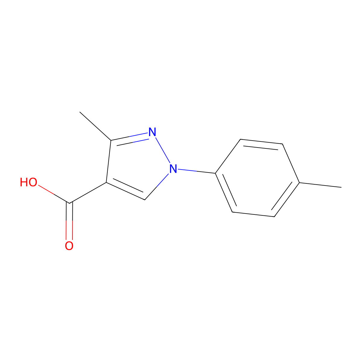 3-Methyl-1-(4-methylphenyl)-1h-pyrazole-4-carboxylic acid molecular structure, CAS 1152579-45-7