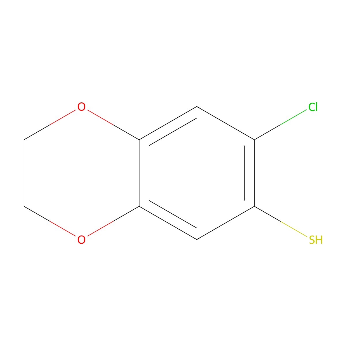 7-Chloro-2,3-dihydro-1,4-benzodioxine-6-thiol molecular structure, CAS 1152581-30-0