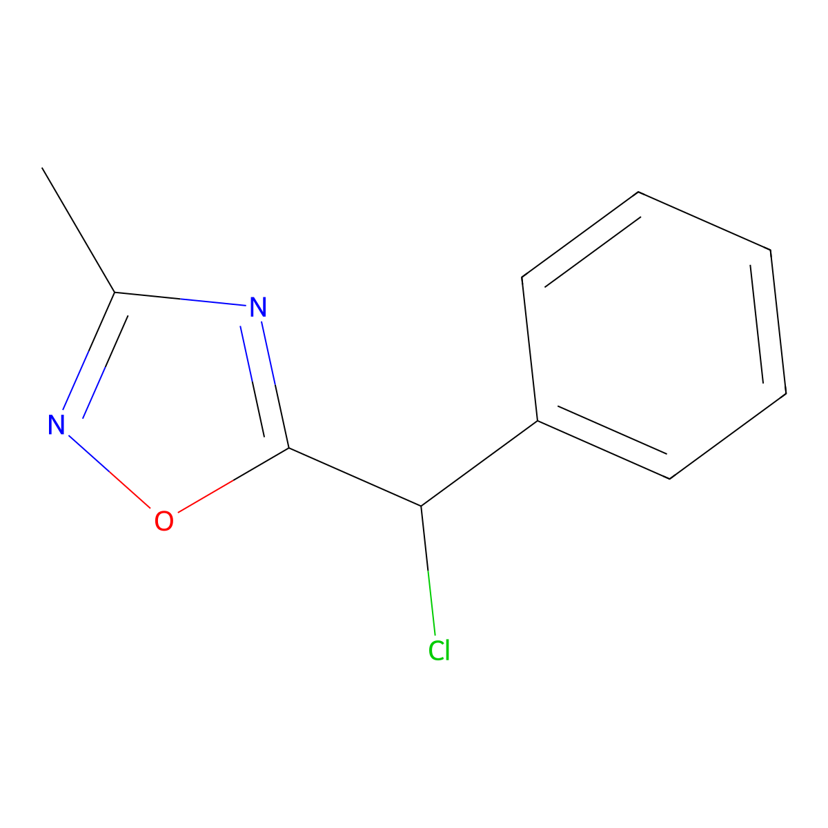 5-(Chloro(phenyl)methyl)-3-methyl-1,2,4-oxadiazole molecular structure, CAS 1152582-45-0