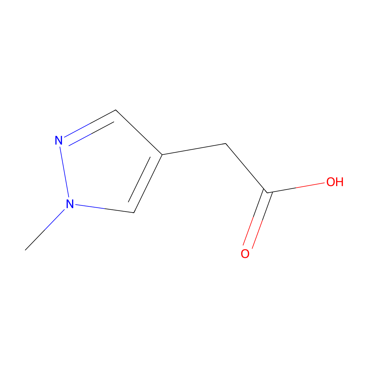 2-(1-methyl-1H-pyrazol-4-yl)acetic acid molecular structure, CAS 1152582-56-3